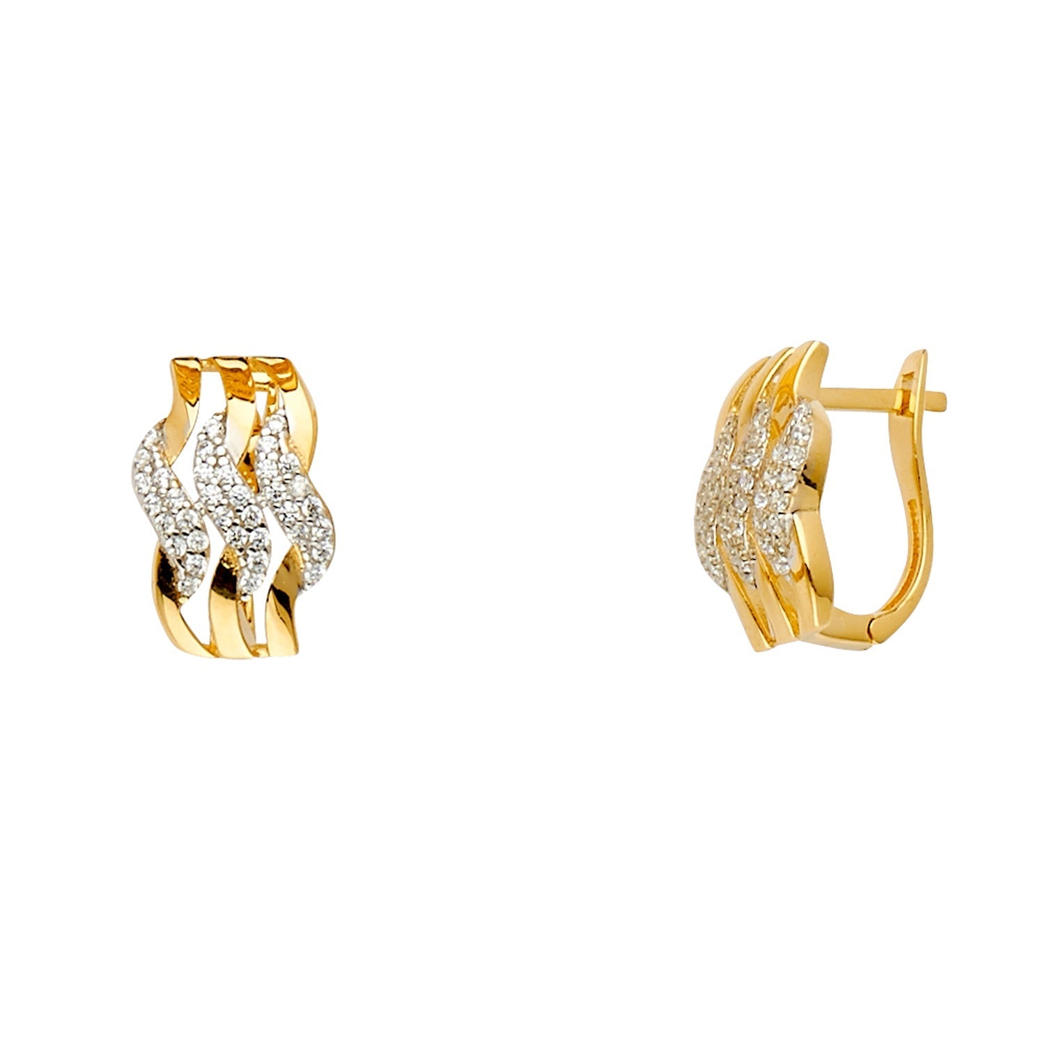 14K 2T FANCY CZ EARRING