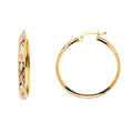 14K 3C D.C. H-Dome Hoop Earring