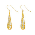 14K 2T Filigree Tear Drop Earring