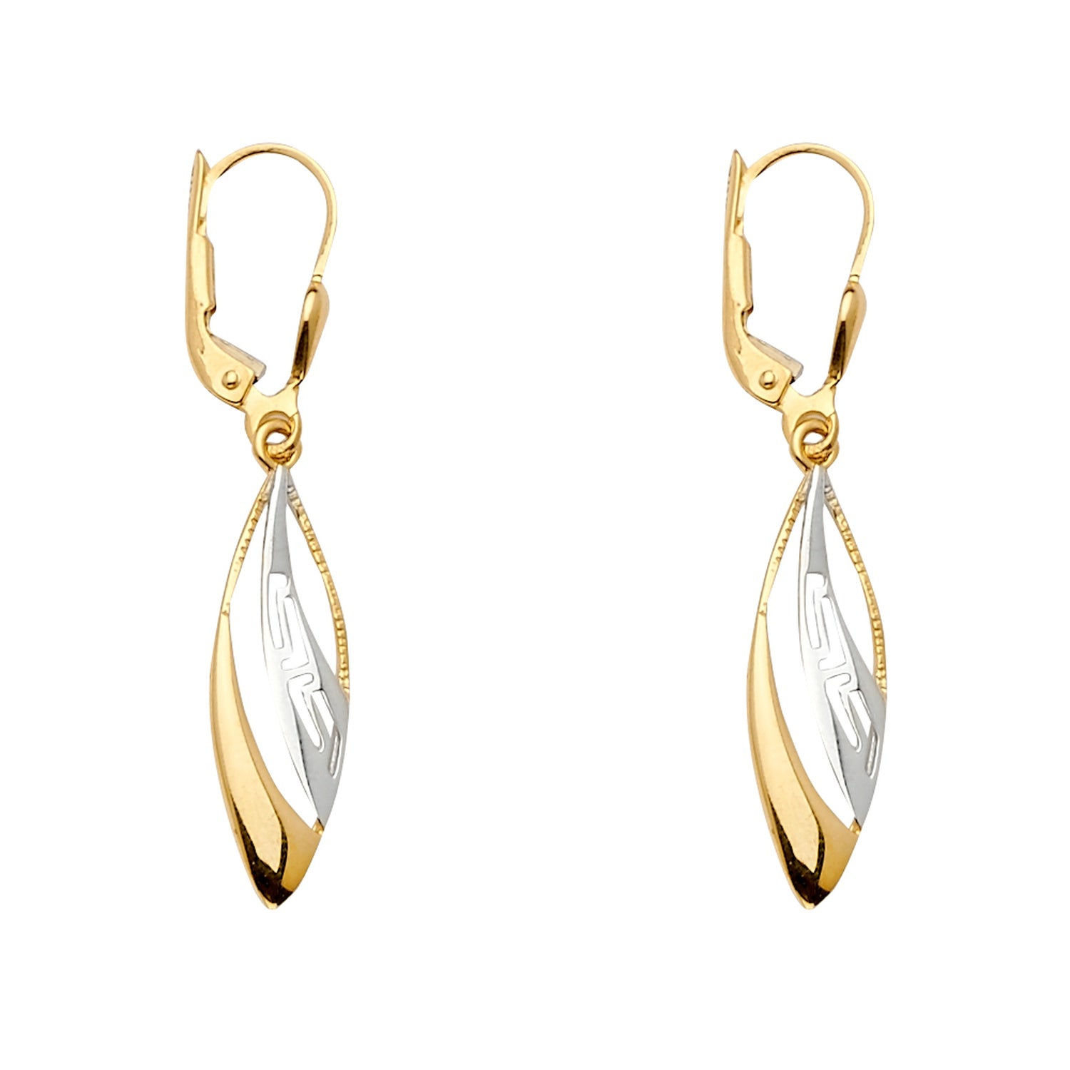 14K 3Color Fancy Dangling Earring