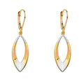 14K 3C Oval Dangling Earring