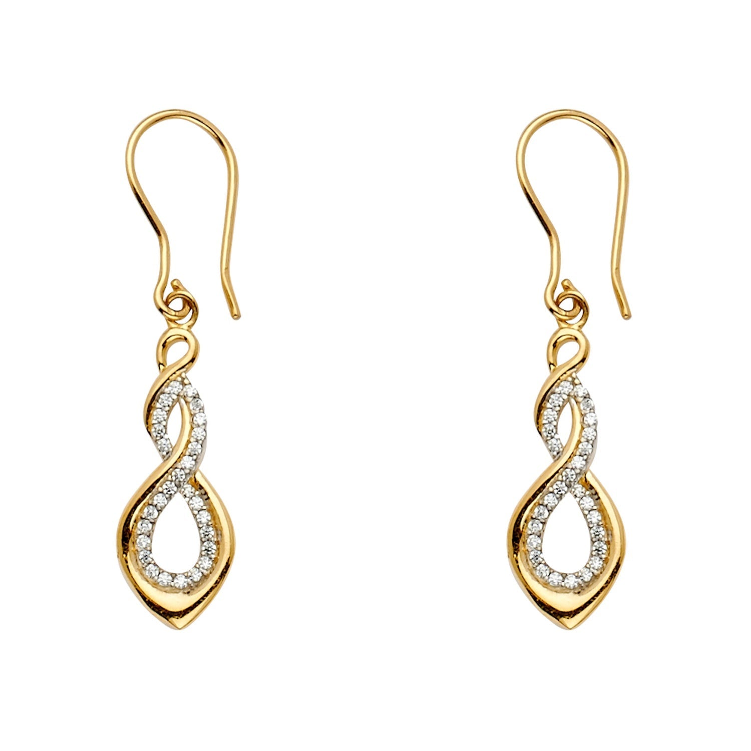 14KY 2Tone Infinity Earring