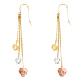 14K 3C 3Hearts Hanging Earring