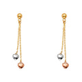 14K 3C 2Hearts Hanging Earring