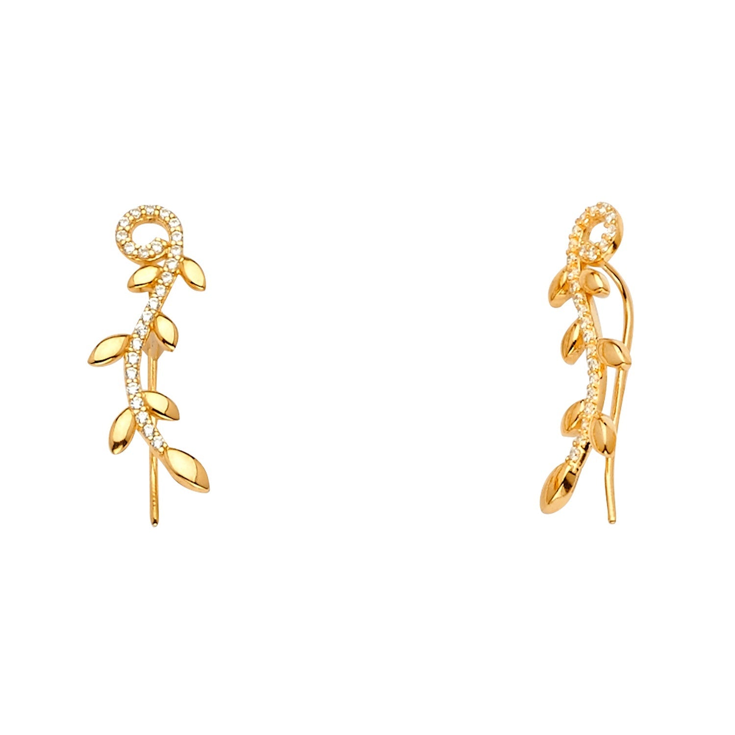14KY Fancy Clip Style CZ Earring