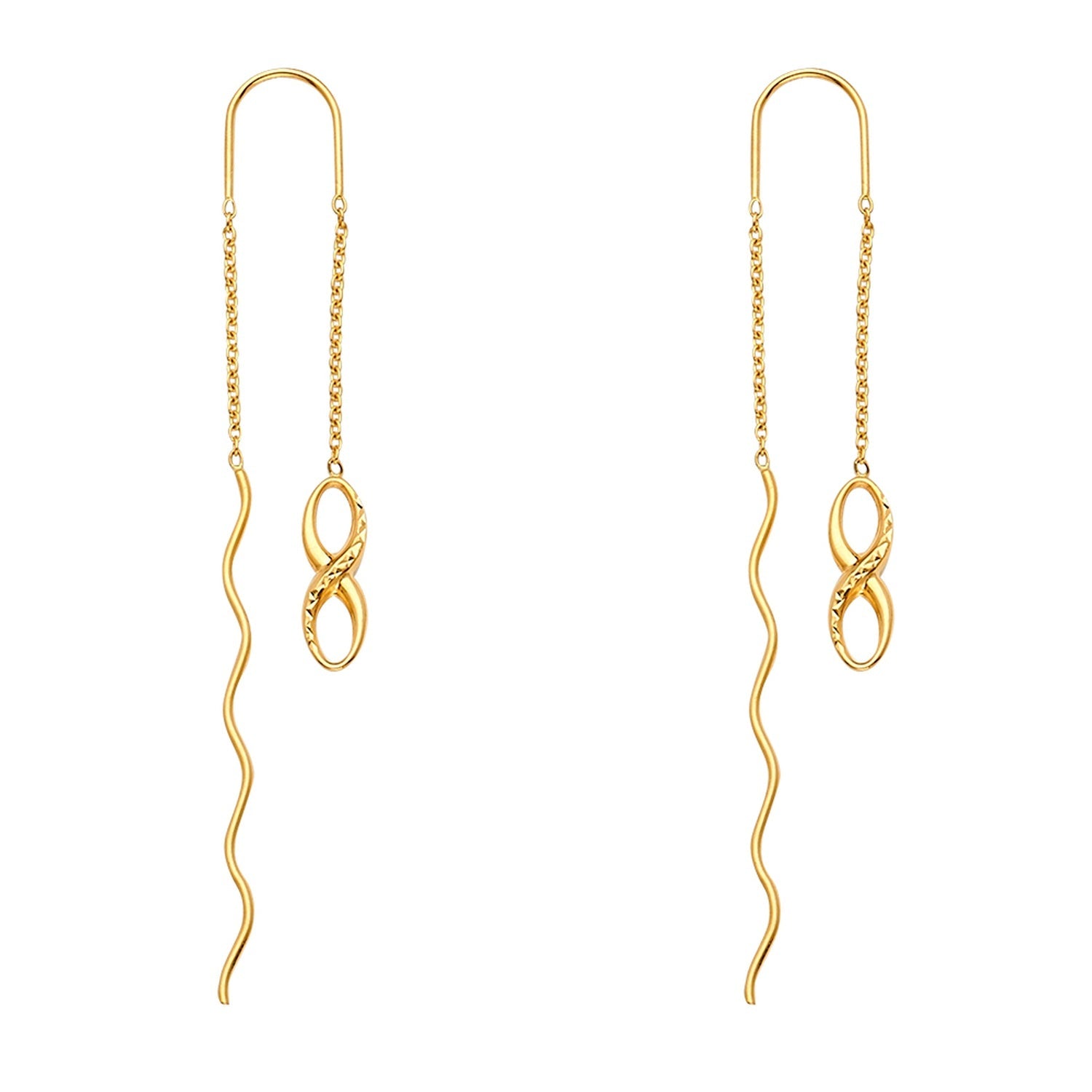 14KY Infinity Front & Back Dangle Earring