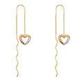 14K 3C Heart Front & Back Dangle Earring