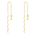 14KY Arrow Front & Back Dangle Earring