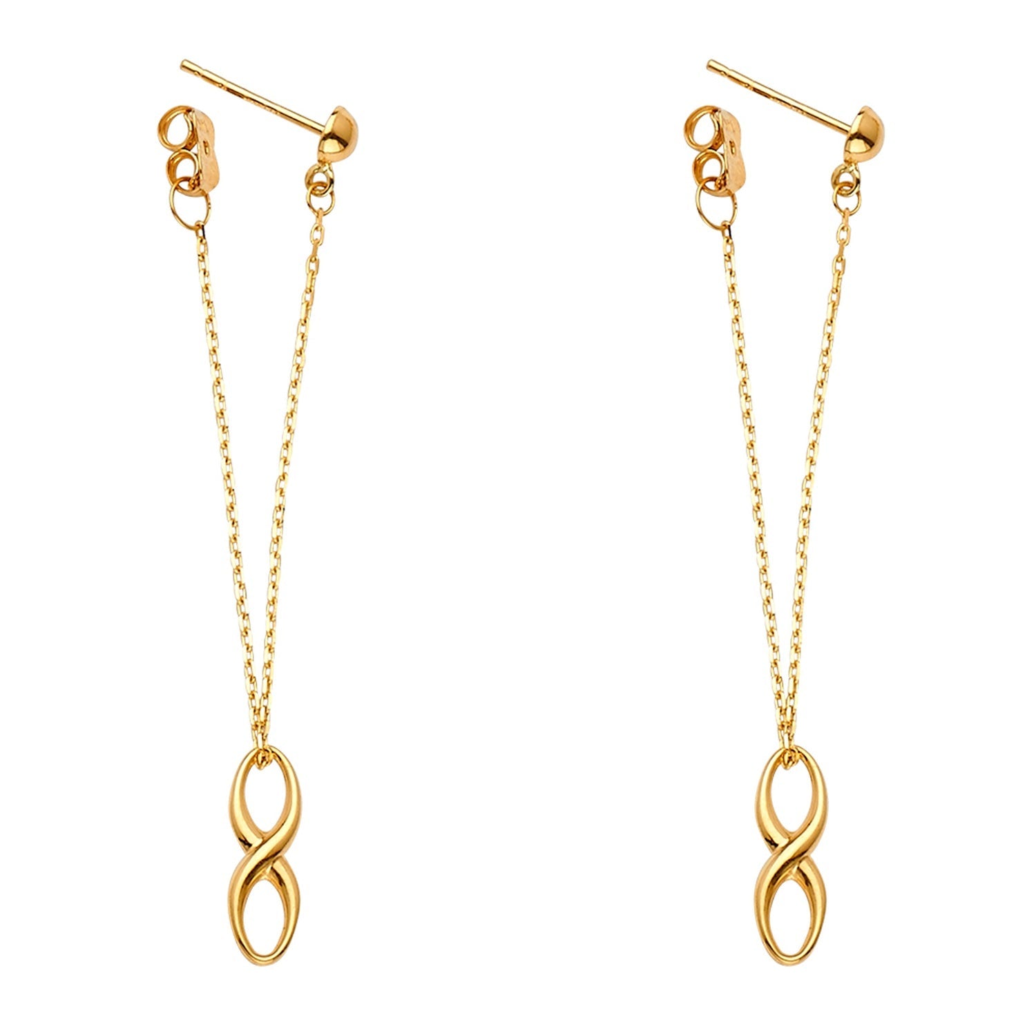 14KY Infinity Hanging Earring