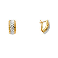 14K 2Tone Half Huggies w/Push back