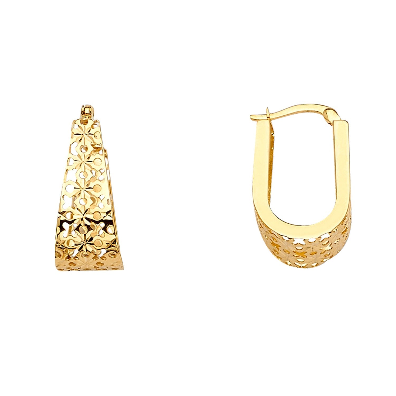 14KY Filigree U Shape Earring
