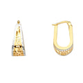 14K 2T Greek U Shape Earring