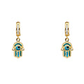 14KY Hamsa Dangle Huggies Earring
