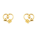 14KY Arrow Heart Earring w/Push Back