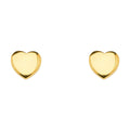 14KY Plain Heart Earring w/Push Back