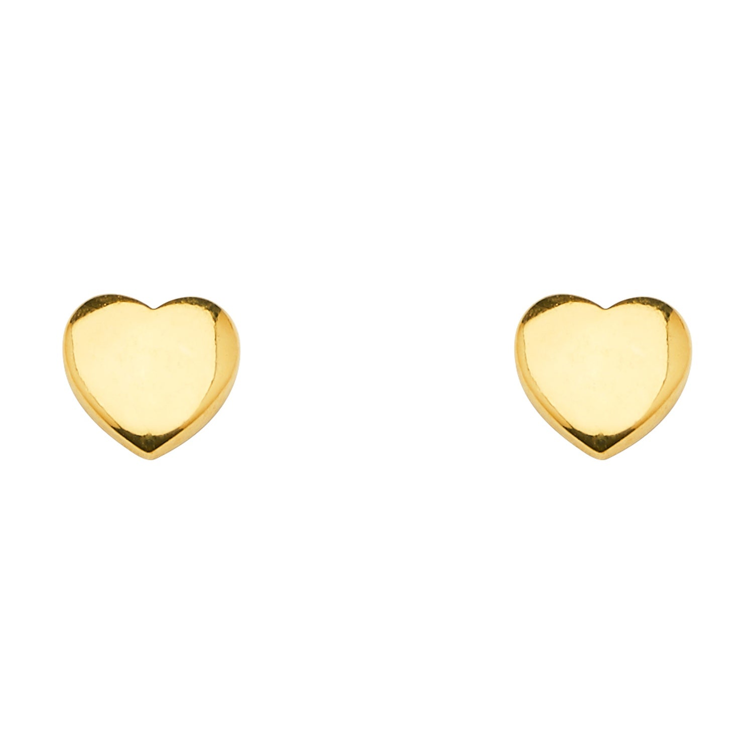 14KY Plain Heart Earring w/Push Back
