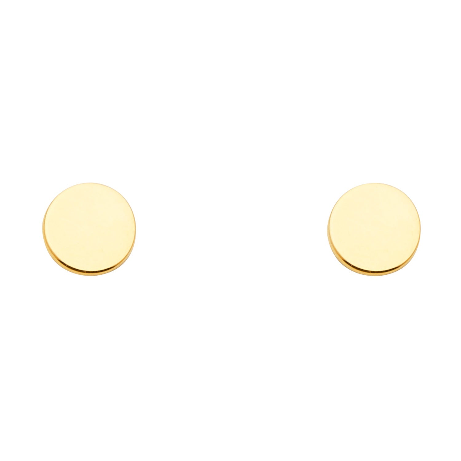 14KY Plain Circle Earring w/Push Back