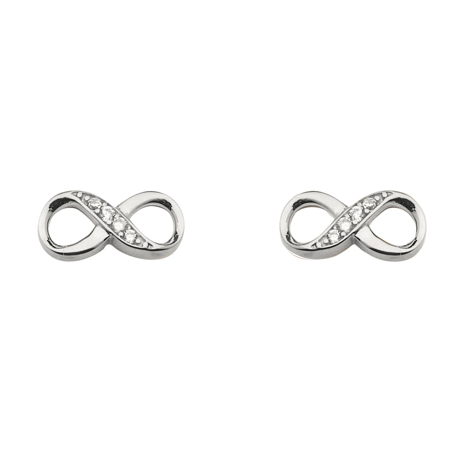 14KW CZ Infinity Earring w/Push Back