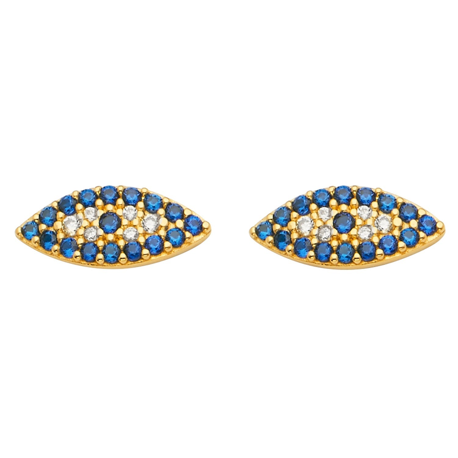 14KY Evil Eye CZ Earring w/Push Back