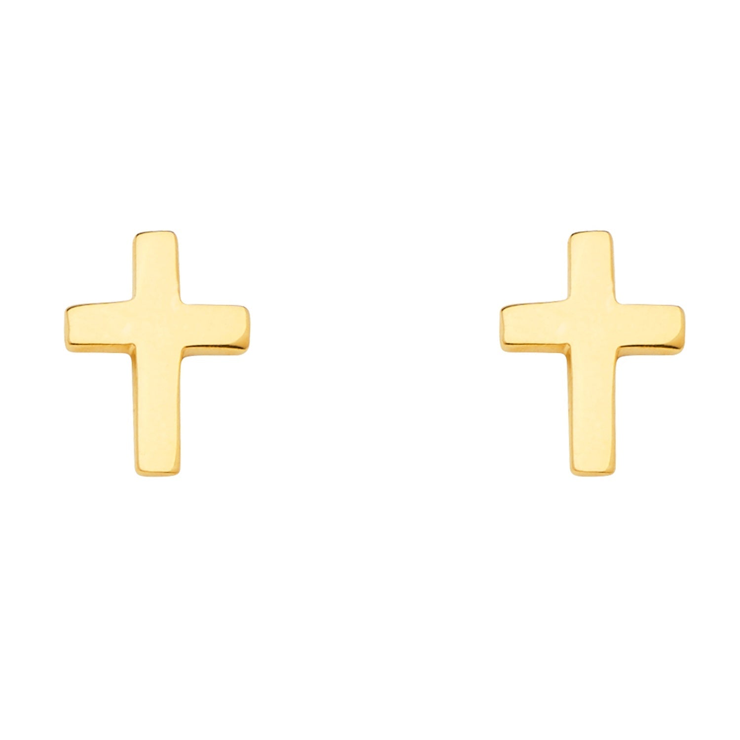14KY Cross Earring w/Push Back