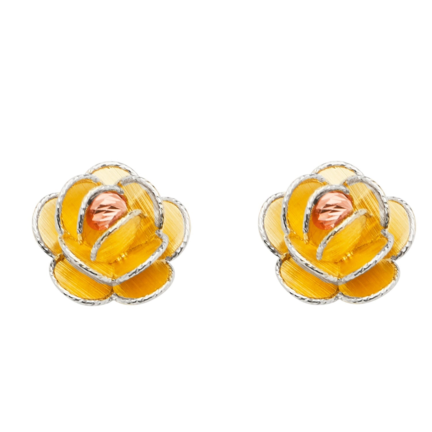 14K 3C Flow Earring w/Push Back