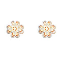 14K 3C CZ FLOWER POST EAR