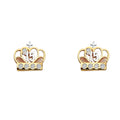 14K 3C CZ CROWN POST EAR