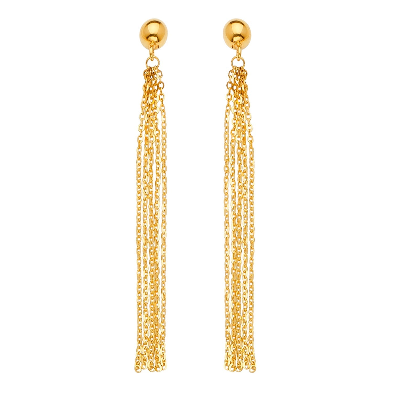 14KY Multi Chain Dangle Earring