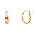 14KY Braided Oval Hoop Earring