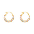 14K 3C Double Face X Design Hollow Earring