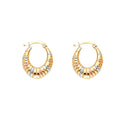 14K 3C Double Face Designed Hollow Earring