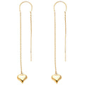 14KY Double Lines Chain Heart Earring