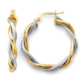 14K 2T Braided Hoop Earring