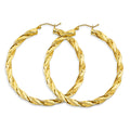 14KY 4mm Twisted Hoop Earring