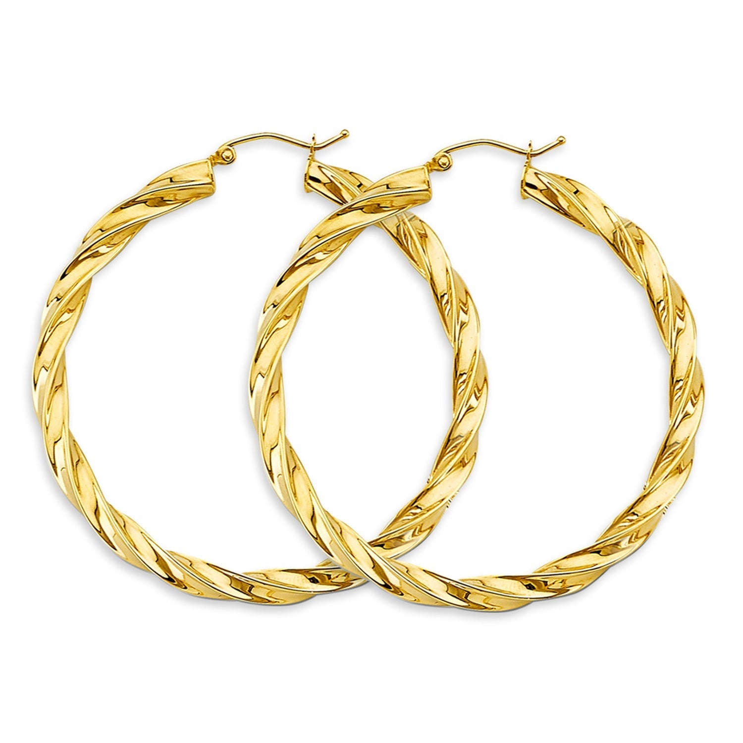 14KY 4mm Twisted Hoop Earring