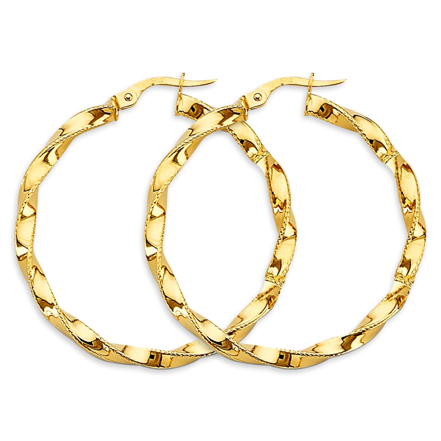 14KY 2.8mm Twisted Hoop Earring