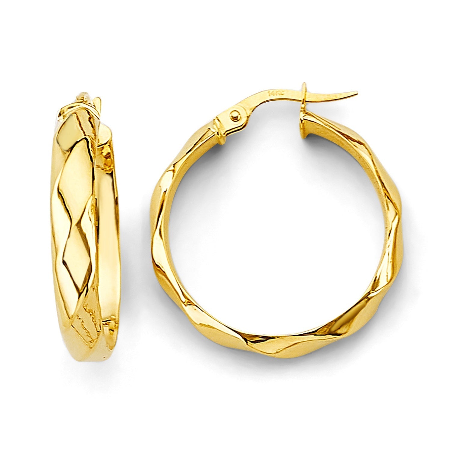 14KY Shiny Hoop Earring