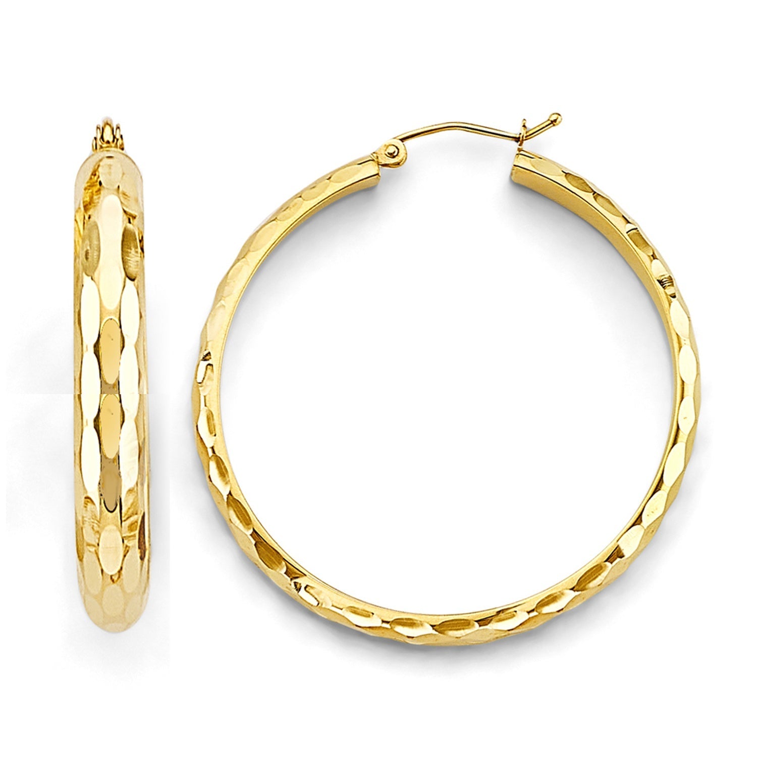14KY Shiny D.C. Hoop Earring