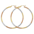 14K 3C 3mm Tube D.C. Hoop Earring