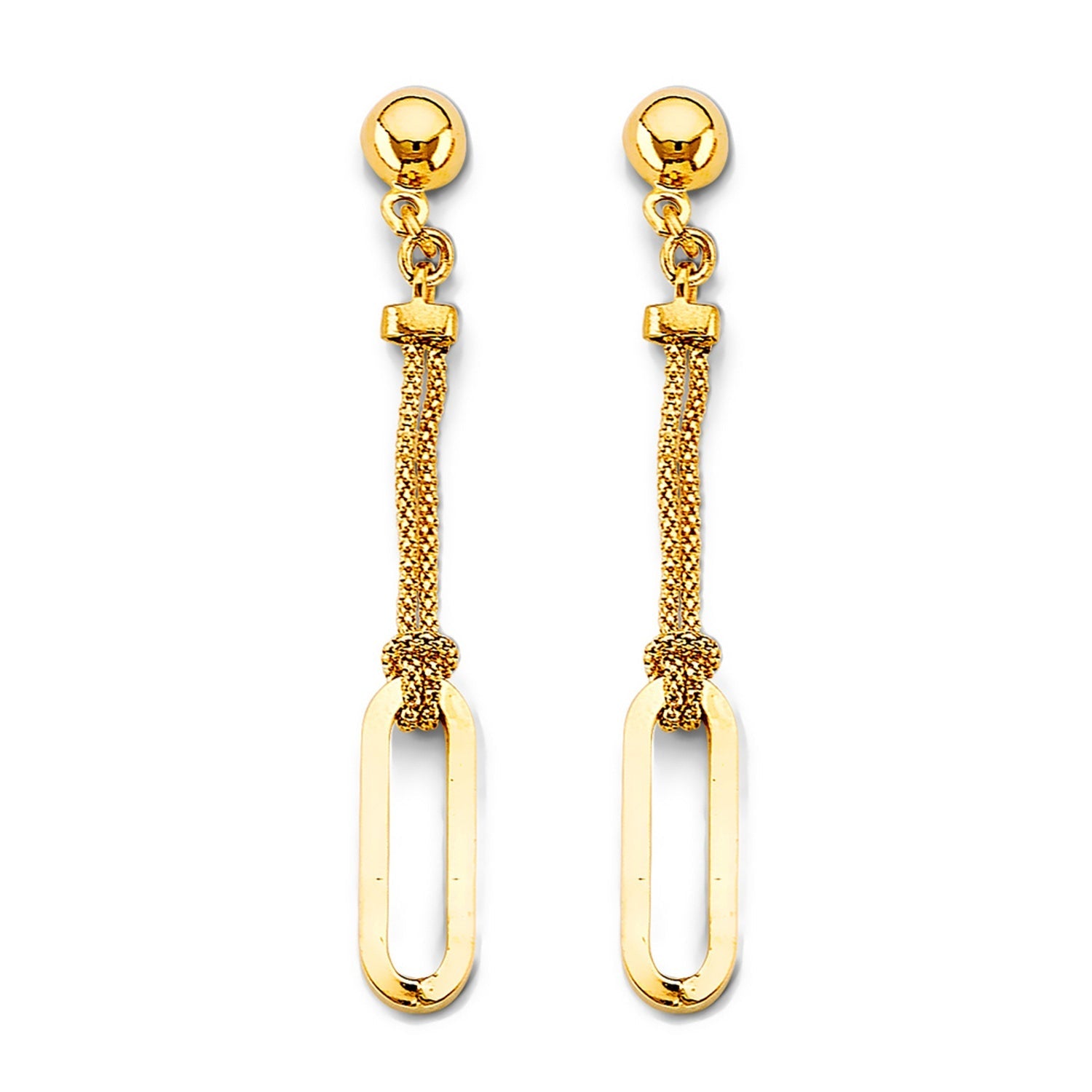 14KY Paperclip Earring (w/ pushback)