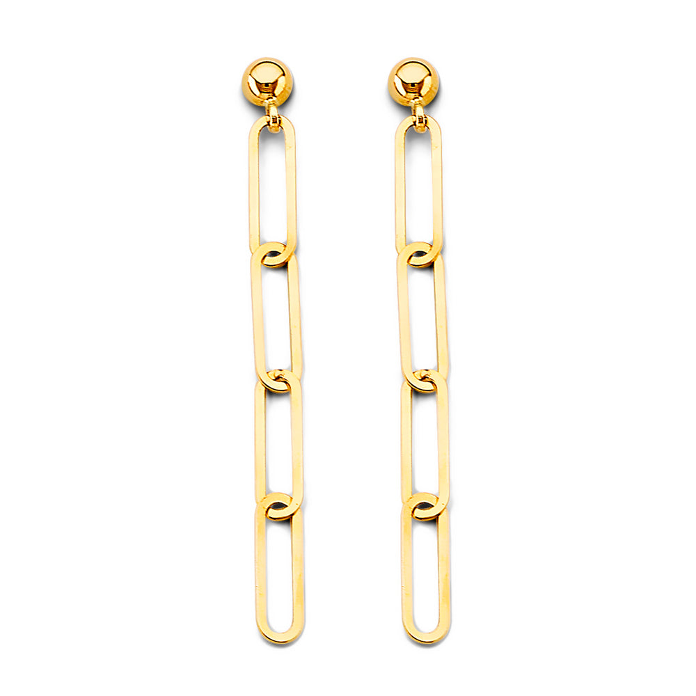 14KY Paperclip Earring (w/ pushback)