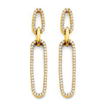 14KY CZ Paperclip Earring (w/ pushback)