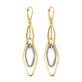 14K 2T CZ Dangling Link Earring