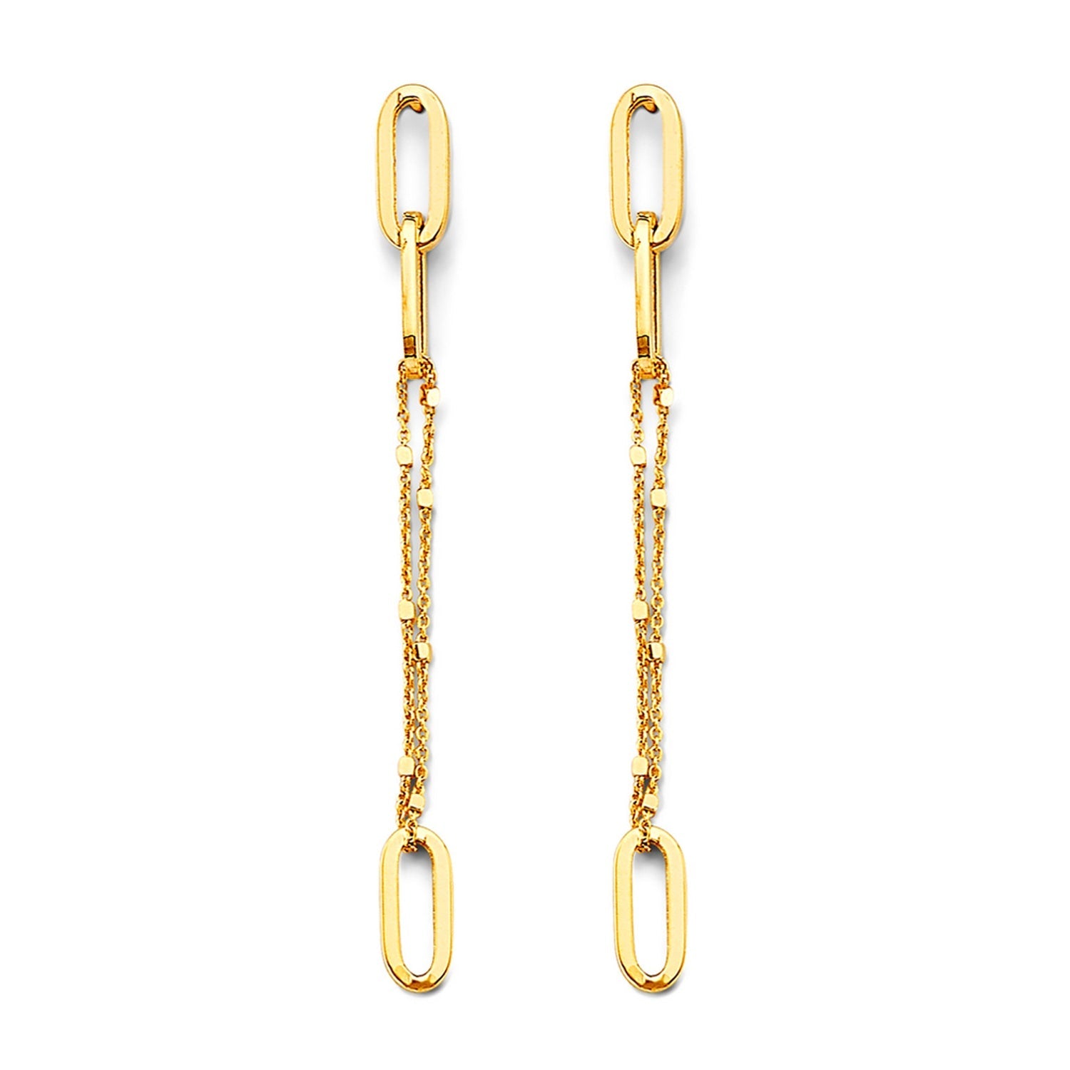 14KY Paperclip Chain Earring (w/ pushback)