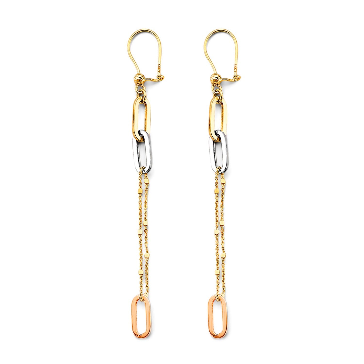 14K 3C Paperclip Chain Earring (w/ leverback)