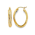 14KY Oval D.C. Hoop Earring