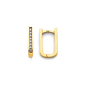 14KY CZ Paperclip Huggies Earring