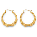 14KY Bamboo Hollow Hoop Earring
