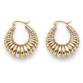 14K 2T Shiny Hollow Hoop Earring