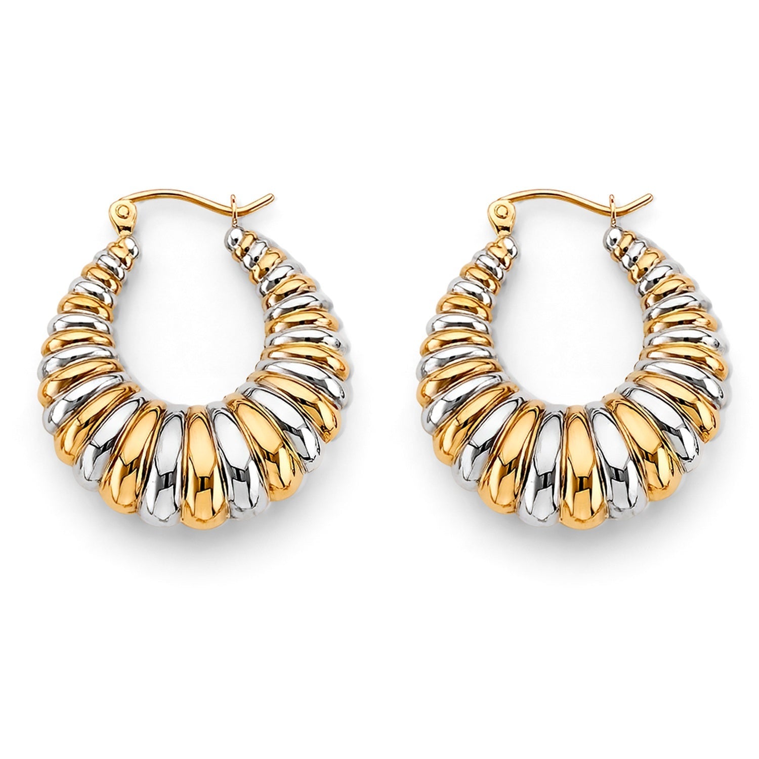 14K 2T Shiny Hollow Hoop Earring